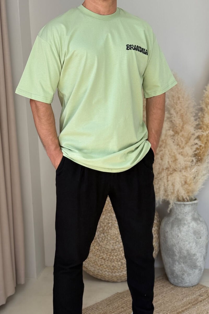 BRANDNAME WRITTING BACK DESIGN MEN T-SHIRT MINT/MENTE - 1