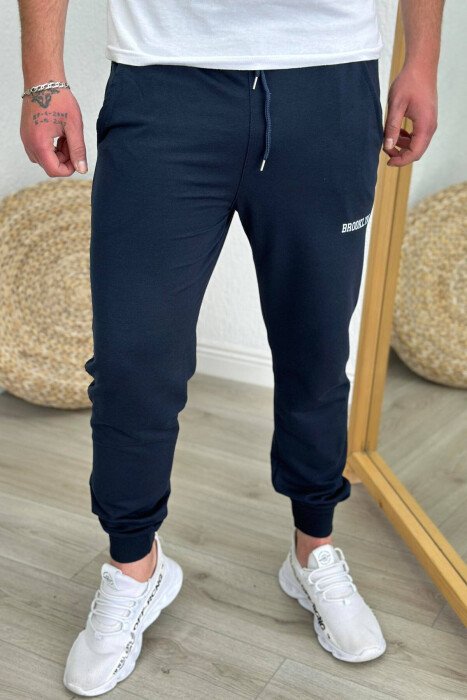 BROOKLYN COTTON MEN SWEATPANTS BLUE/BLU - KLAUDIO FASHION