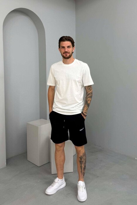 BROOKLYN ONE COLOR ELASTIC WAIST MEN SHORT SWEATPANTS BLUE/BLU 