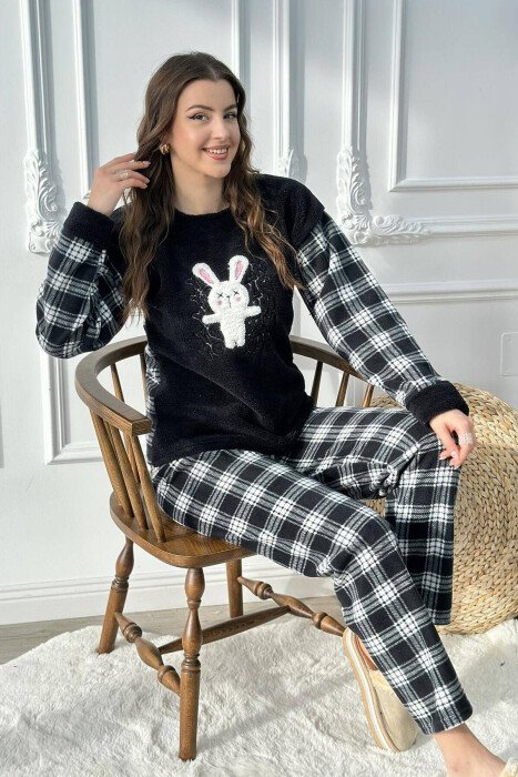 BUNNY WOMEN PYJAMAS BLACK/ E ZEZE - KLAUDIO FASHION