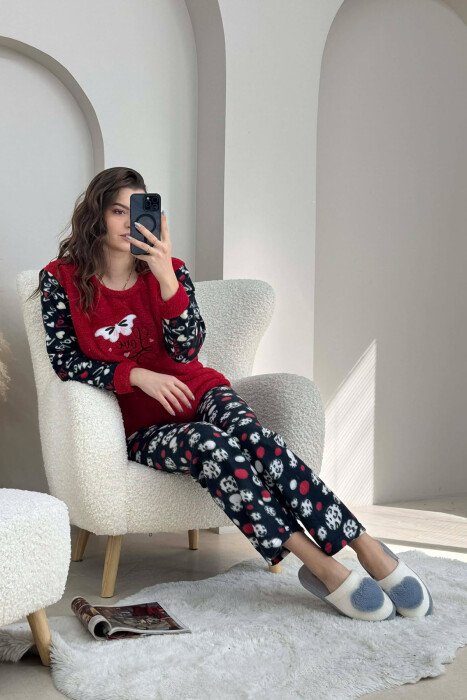 BUTTERFLY DETAIL POLAR WOMAN PIJAMAS RED/E KUQE - 6