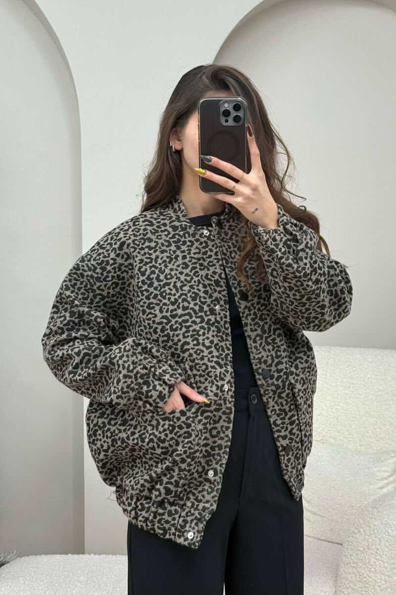 BUTTONED FRONT POCKETS WOMEN JACKET LEO/LEOPARD - 4