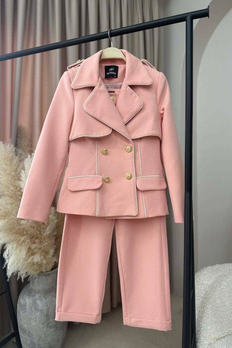 BUTTONED JACKET+TROUSERS WOMEN SET POWDER/PUDER - 1