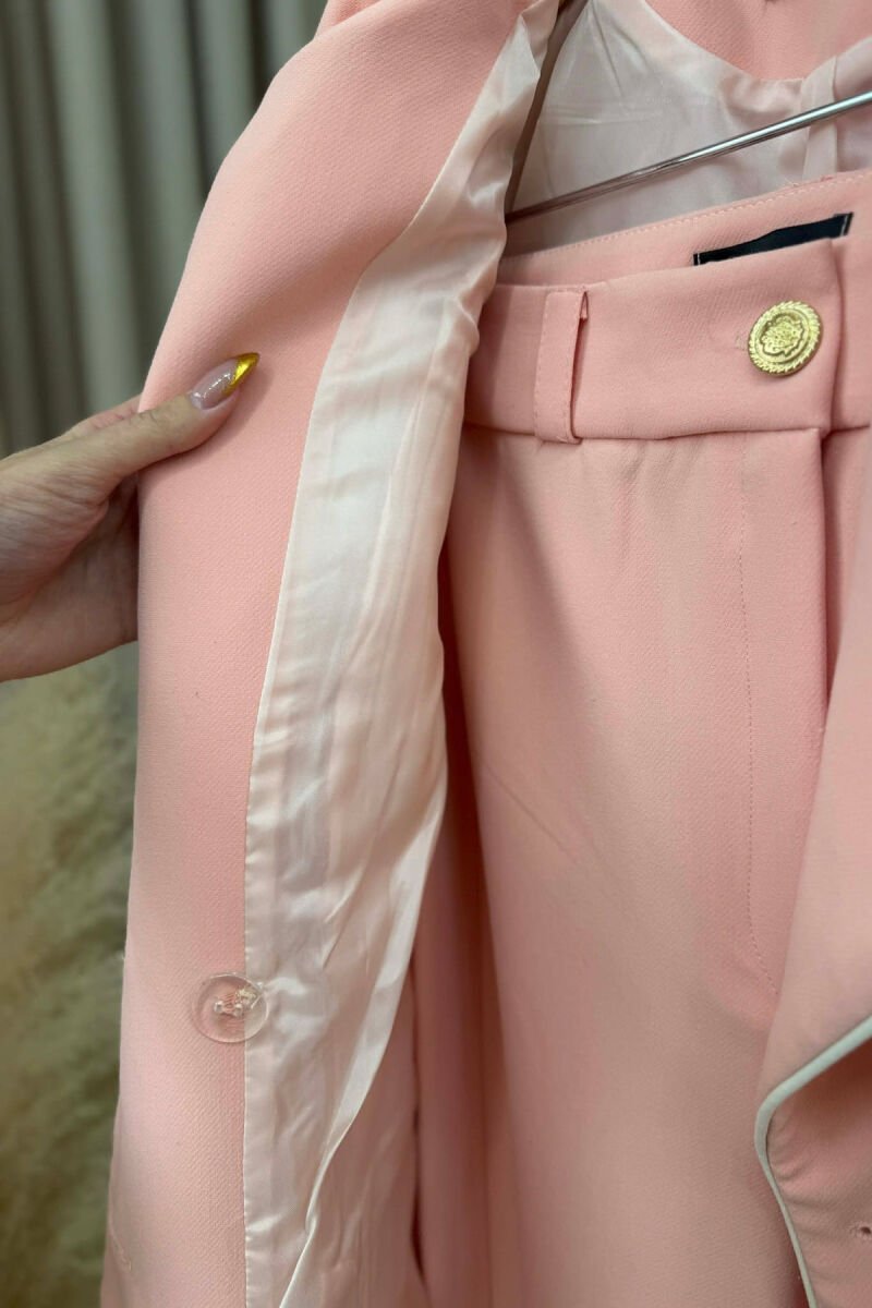BUTTONED JACKET+TROUSERS WOMEN SET POWDER/PUDER - 4