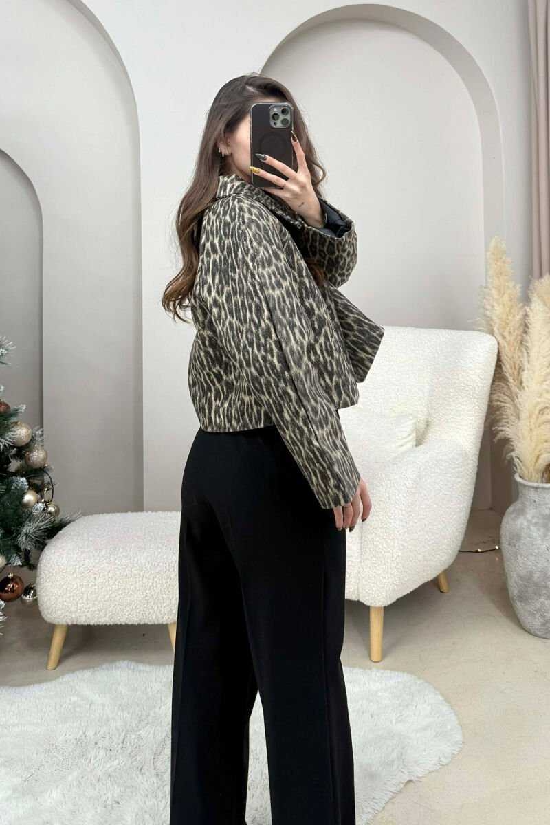 BUTTONED LEO DESIGN WOMEN JACKET LEO/LEOPARD - 3