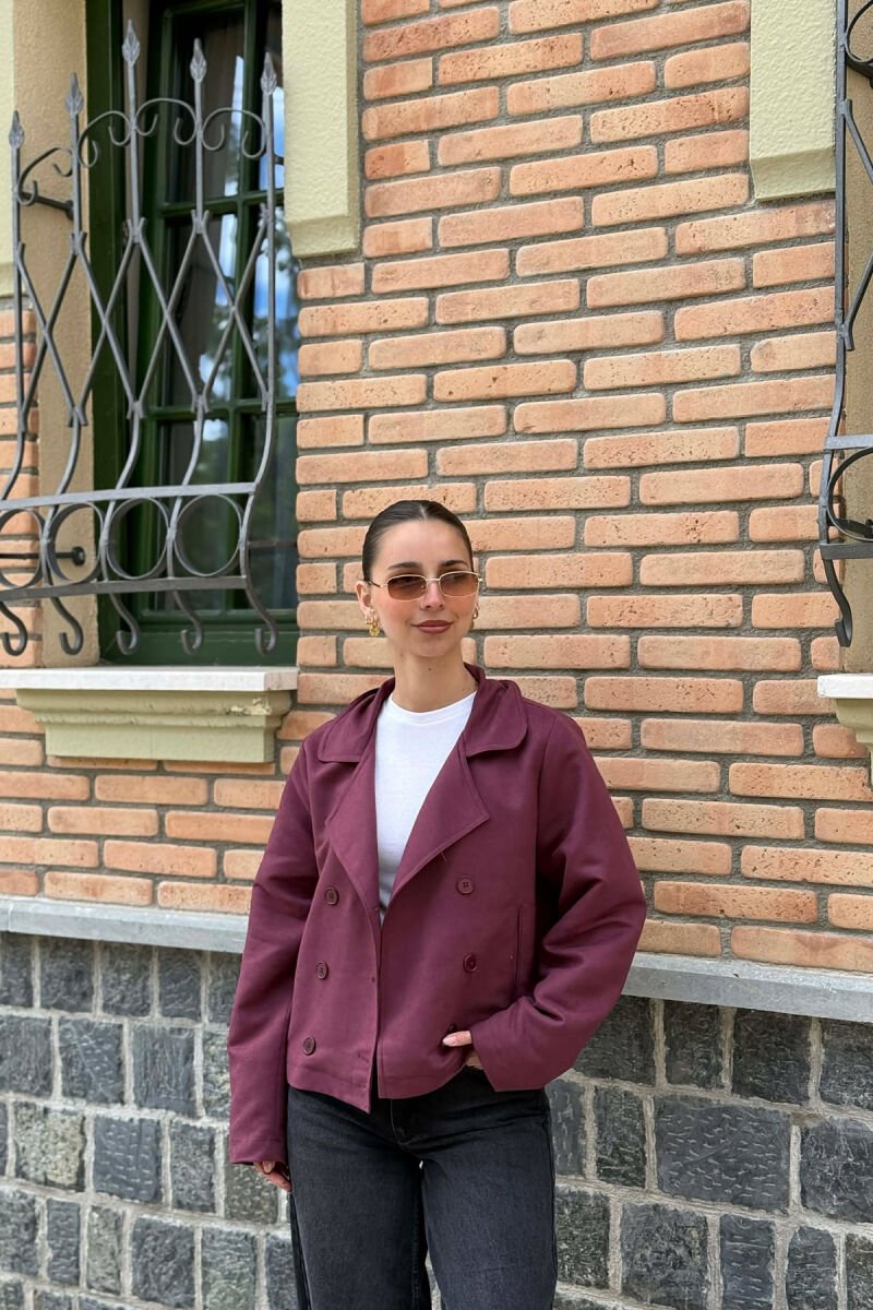 BUTTONED ONE COLOR WOMAN JACKET DARK PURPLE/LEJLA ERRET - 1