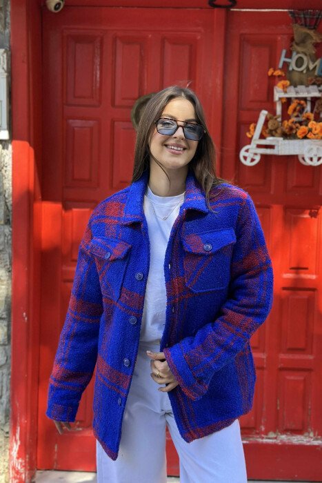 BUTTONED POCKETS DETAILS WOMEN JACKET BLUE/BLU - 2