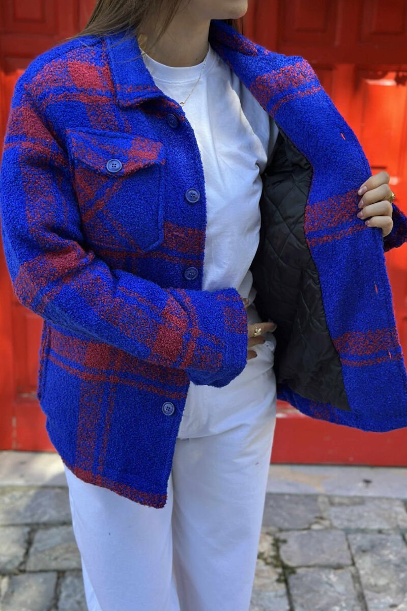 BUTTONED POCKETS DETAILS WOMEN JACKET BLUE/BLU - 3