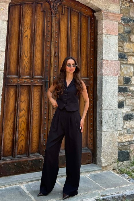 BUTTONED VEST + TROUSERS WOMAN SET BLACK/ E ZEZE - 2