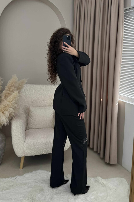 BUTTONS DETAIL JACKET+TROUSERS WOMEN SET BLACK/ E ZEZE - 2