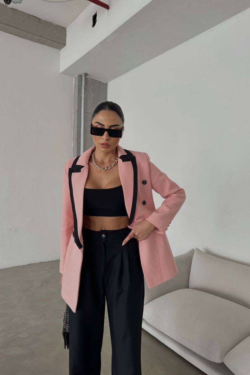 BUTTONS MID LENGTH WOMAN JACKET POWDER/PUDER - 2