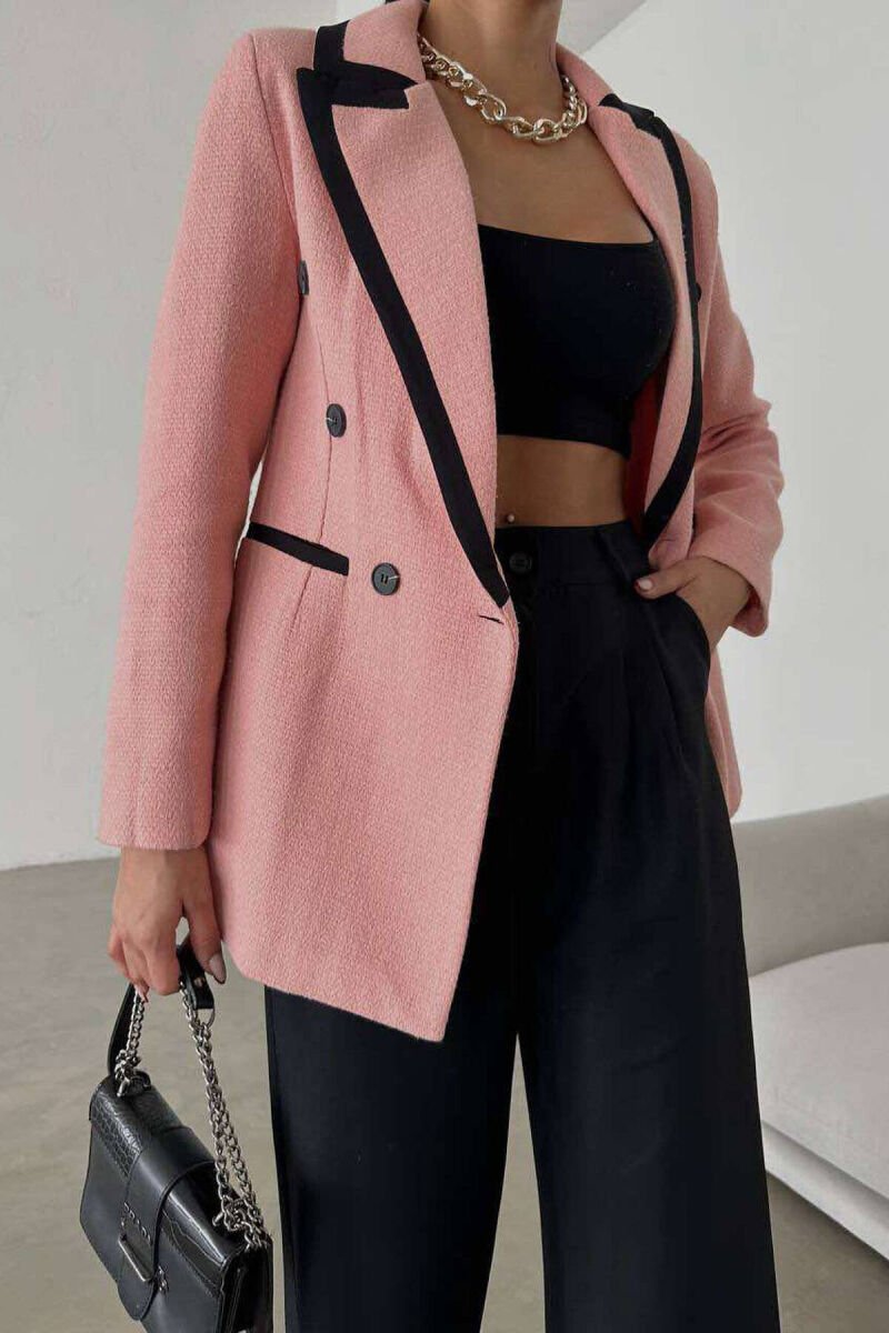 BUTTONS MID LENGTH WOMAN JACKET POWDER/PUDER - 3