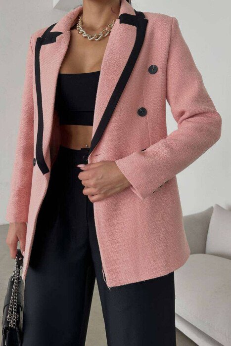 BUTTONS MID LENGTH WOMAN JACKET POWDER/PUDER - 6