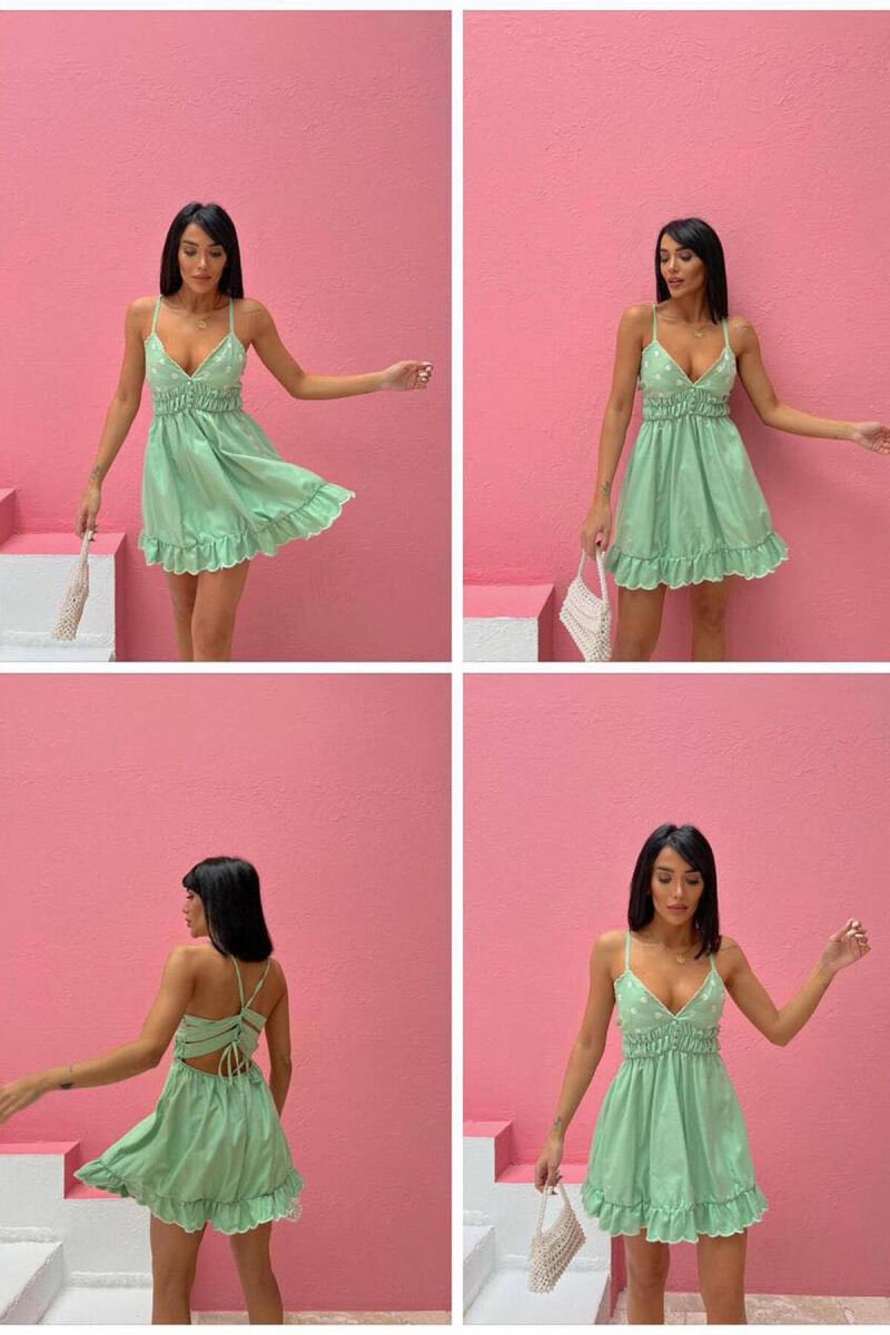BUTTONS SIMPLE WOMAN DRESS MINT/MENTE - 1