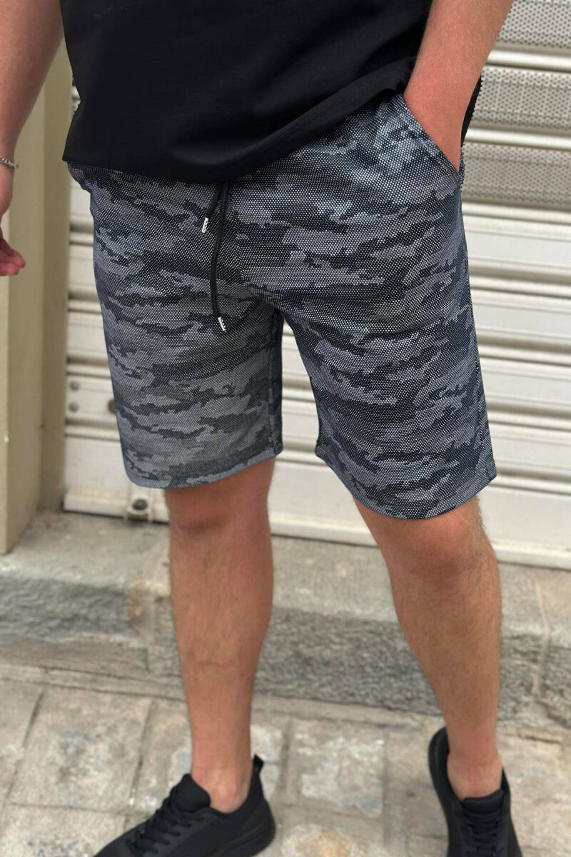 CAMO ELASTIC WAIST MEN SHORTS BLUE/BLU - 2