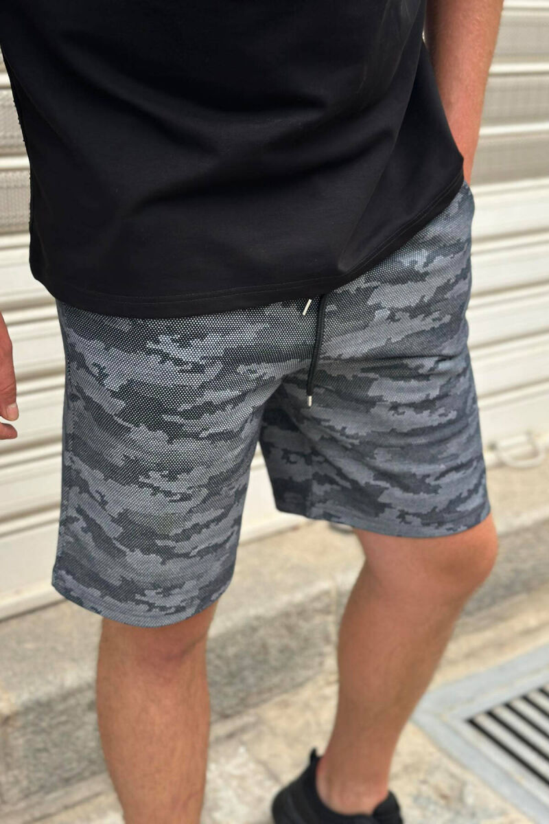CAMO ELASTIC WAIST MEN SHORTS BLUE/BLU - 3