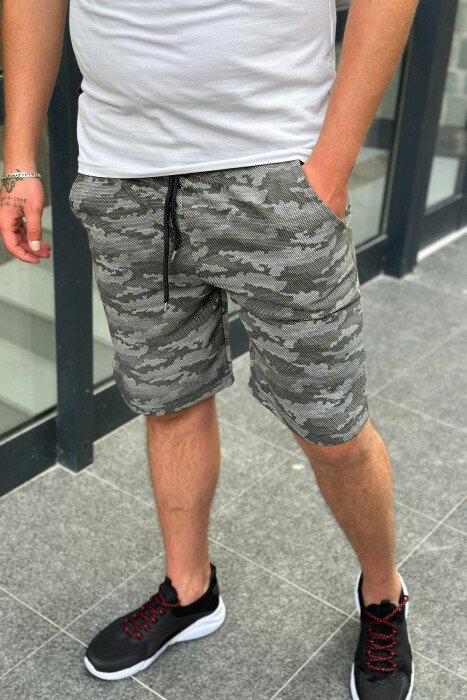 CAMO ELASTIC WAIST MEN SHORTS GREEN/JESHILE 