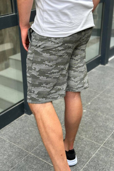 CAMO ELASTIC WAIST MEN SHORTS GREEN/JESHILE - 2