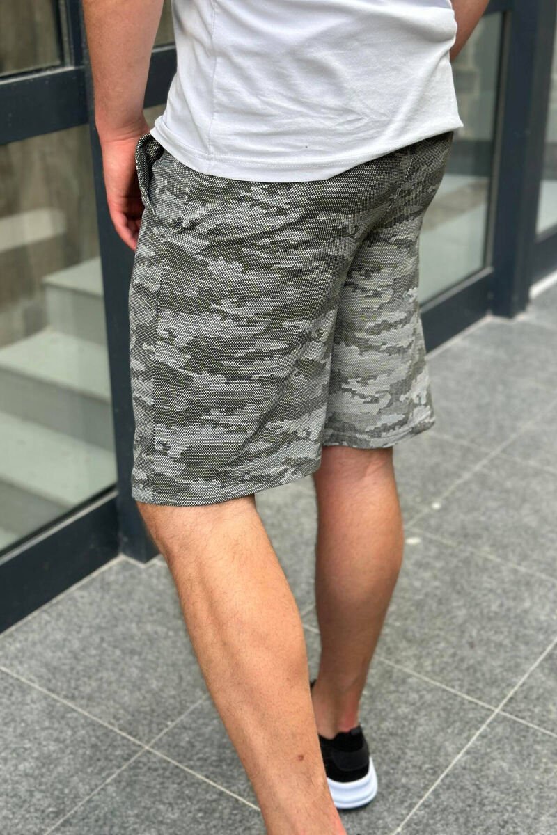 CAMO ELASTIC WAIST MEN SHORTS GREEN/JESHILE - 2