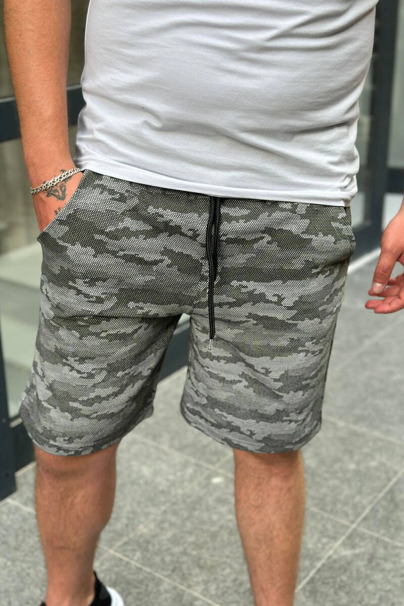 CAMO ELASTIC WAIST MEN SHORTS GREEN/JESHILE - 3