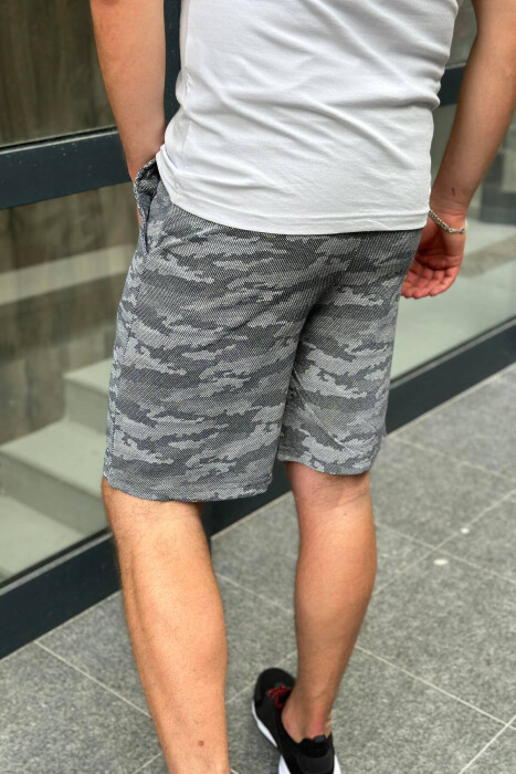 CAMO ELASTIC WAIST MEN SHORTS GREY/GRI - 3