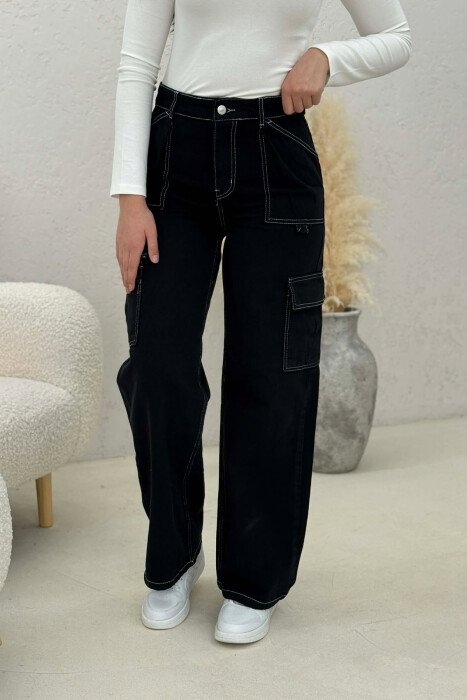 CARGO WOMAN JEANS BLACK/ E ZEZE - 3