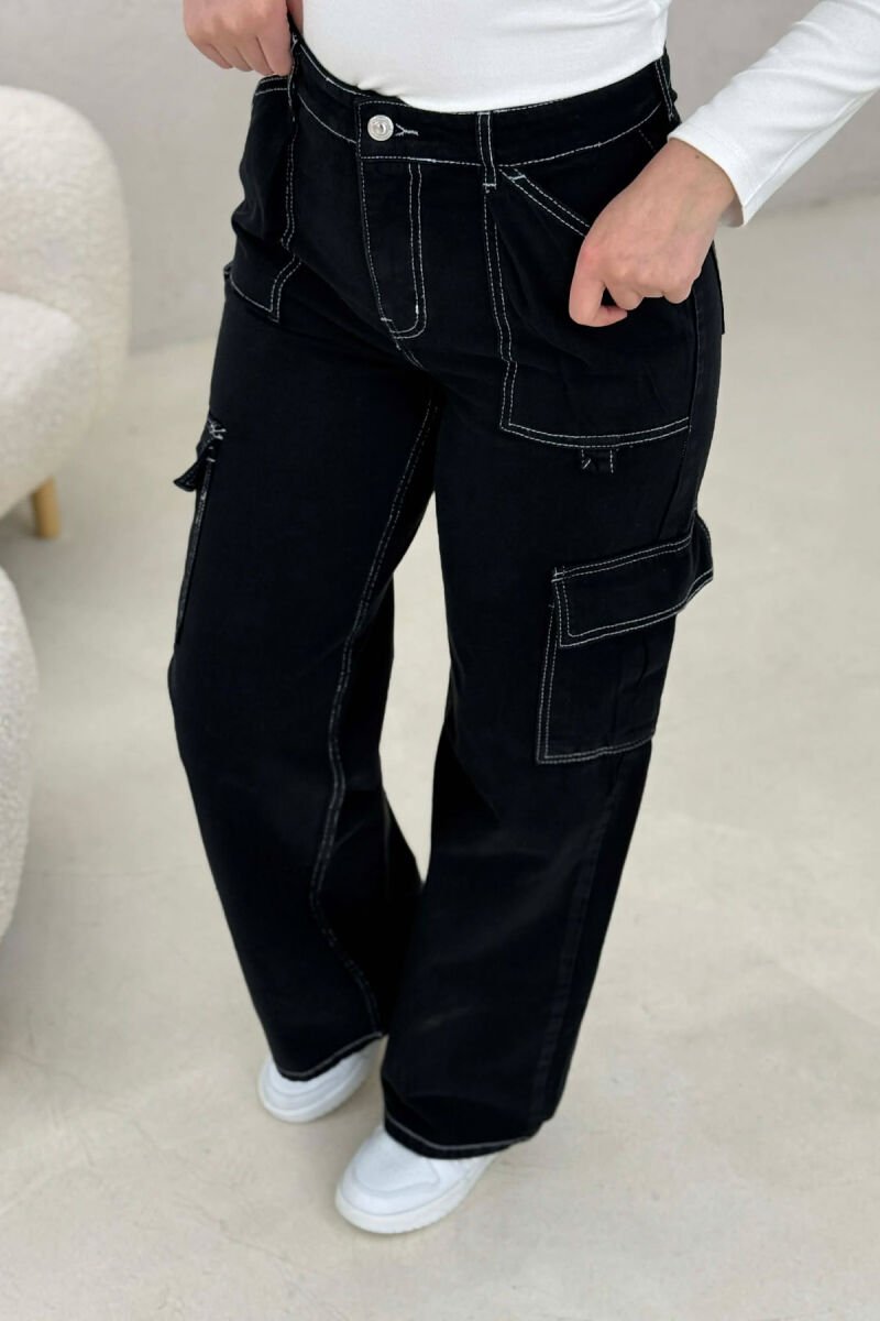 CARGO WOMAN JEANS BLACK/ E ZEZE - 7