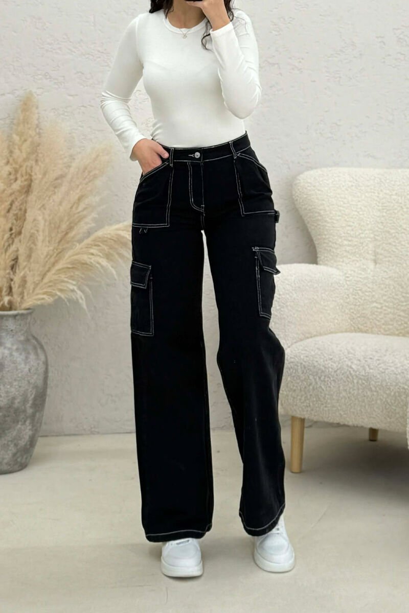 CARGO WOMAN JEANS BLACK/ E ZEZE - 11