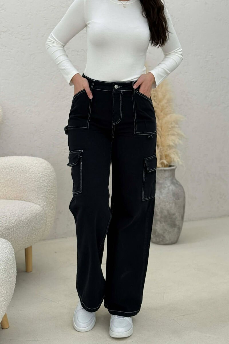 CARGO WOMAN JEANS BLACK/ E ZEZE - 13