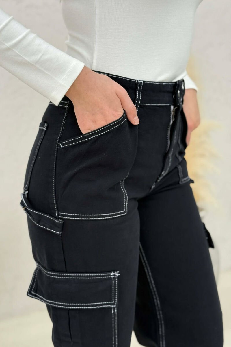 CARGO WOMAN JEANS BLACK/ E ZEZE - 6