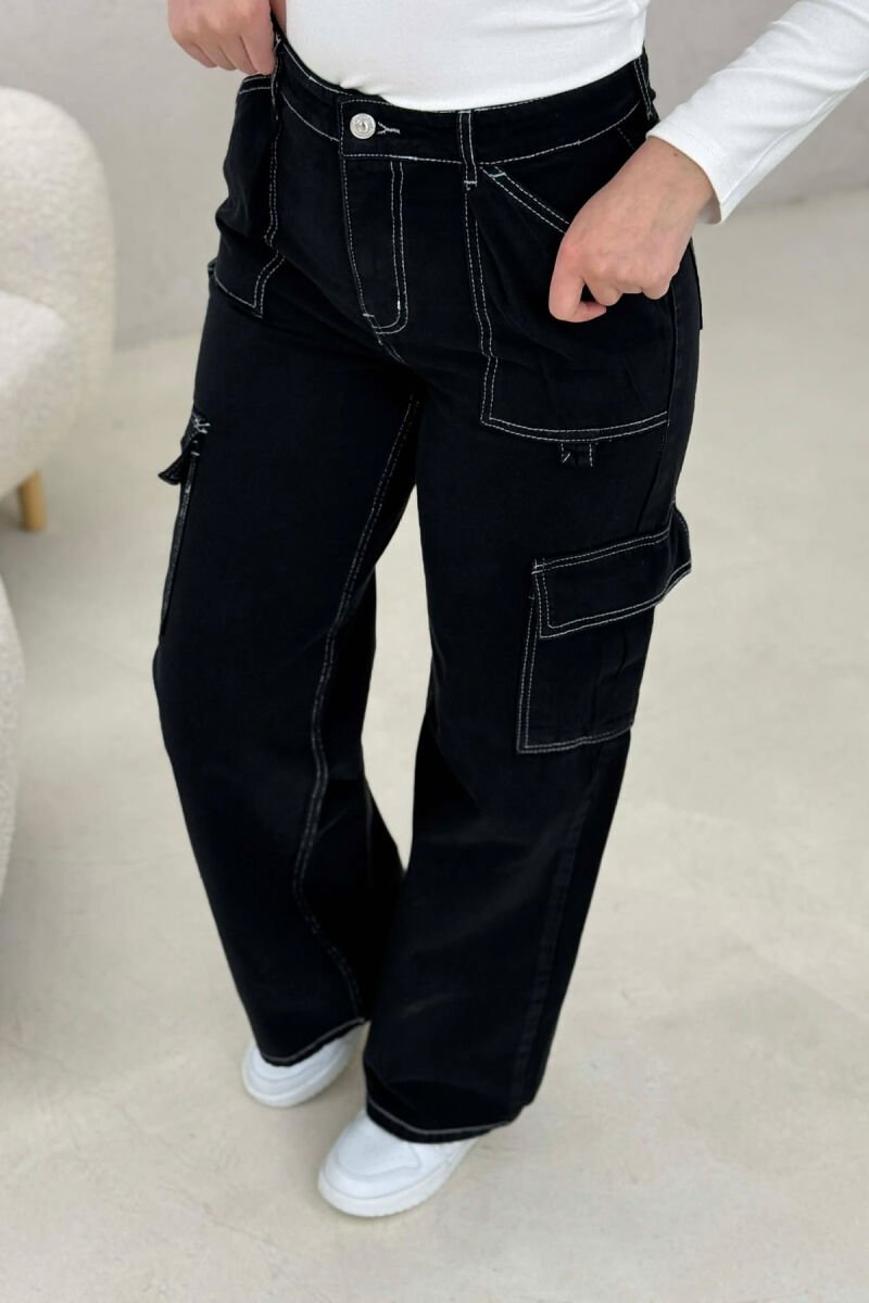 CARGO WOMAN JEANS BLACK/ E ZEZE - 8