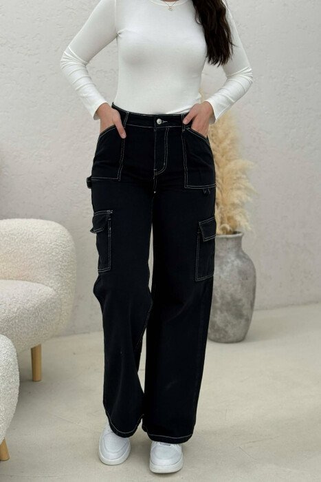 CARGO WOMAN JEANS BLACK/ E ZEZE - 14