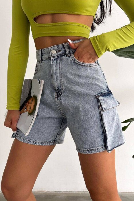 CARGO WOMAN SHORTS BLUE/BLU - 3