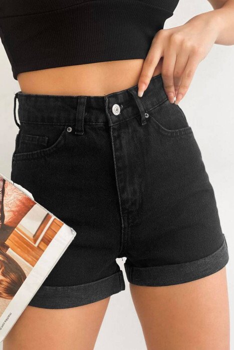 CASUAL WOMAN SHORT JEANS BLACK/ E ZEZE - 1
