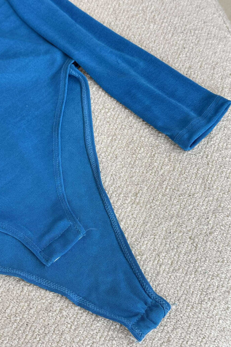 CHAIN DETAIL LONG SLEEVES ONE COLOR WOMEN BODY BLUE/BLU - 5