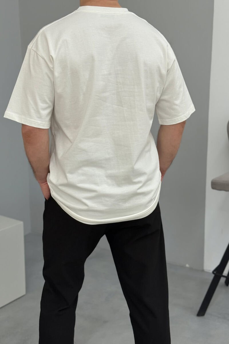 CHANGE TAKES TIME WRITTING MEN T-SHIRT WHITE-E BARDHE - 4