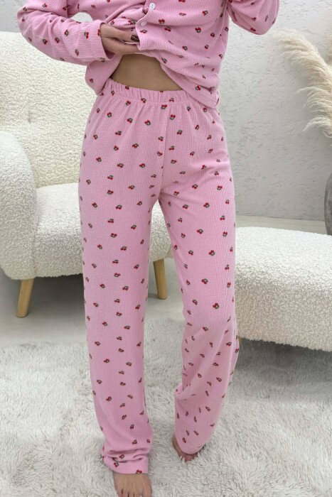 CHERRY DESIGN SHIRT+TROUSERS WOMEN PYJAMAS PINK/ROZE - 2