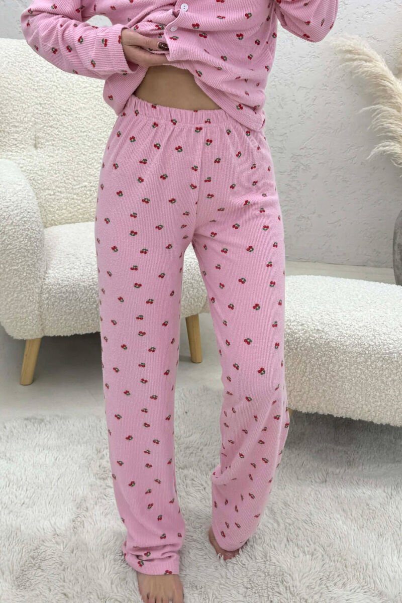 CHERRY DESIGN SHIRT+TROUSERS WOMEN PYJAMAS PINK/ROZE - 2
