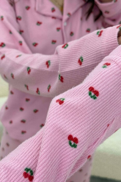 CHERRY DESIGN SHIRT+TROUSERS WOMEN PYJAMAS PINK/ROZE - 3