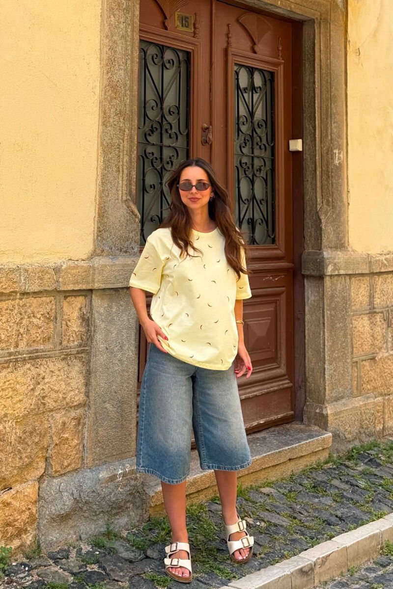 CHILI PEPPER PRINT ONE COLOR WOMAN T-SHIRT YELLOW/E VERDHE - 6