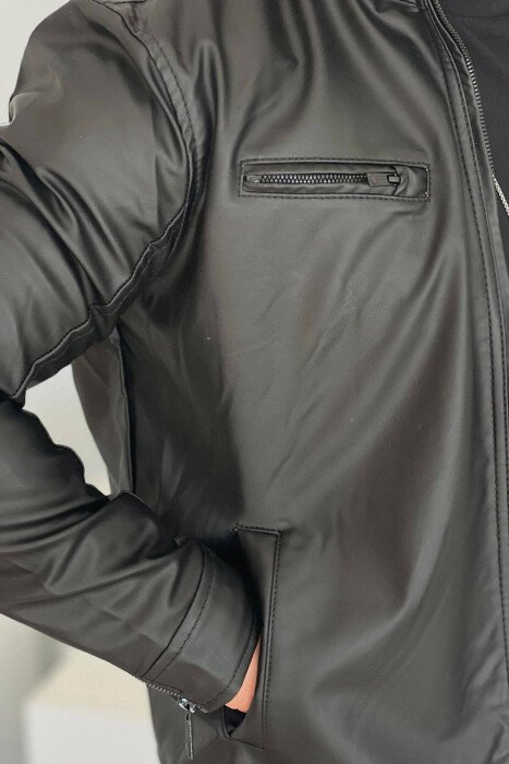 CLASSIC BIKER MEN JACKET BLACK/ E ZEZE - 5
