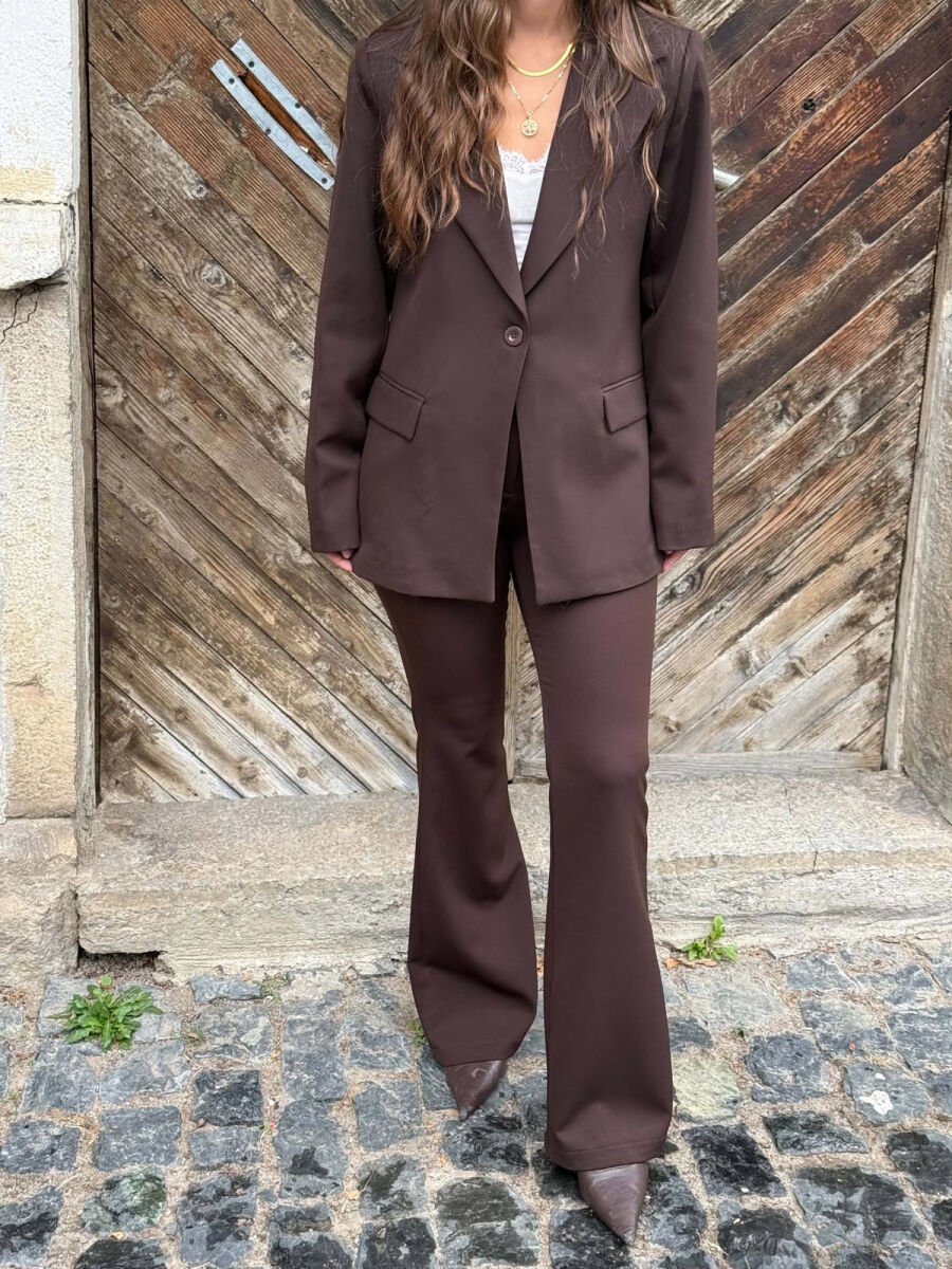 CLASSIC JACKET + TROUSERS WOMAN SET DARK BROWN/KAE - 2