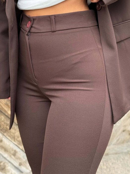CLASSIC JACKET + TROUSERS WOMAN SET DARK BROWN/KAE - 5