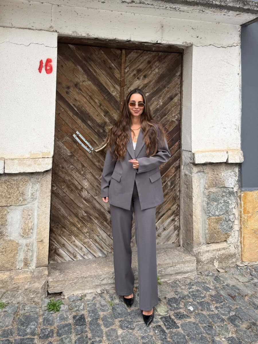 CLASSIC JACKET + TROUSERS WOMAN SET GREY/GRI - 1