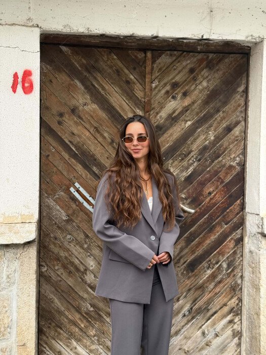 CLASSIC JACKET + TROUSERS WOMAN SET GREY/GRI - 2