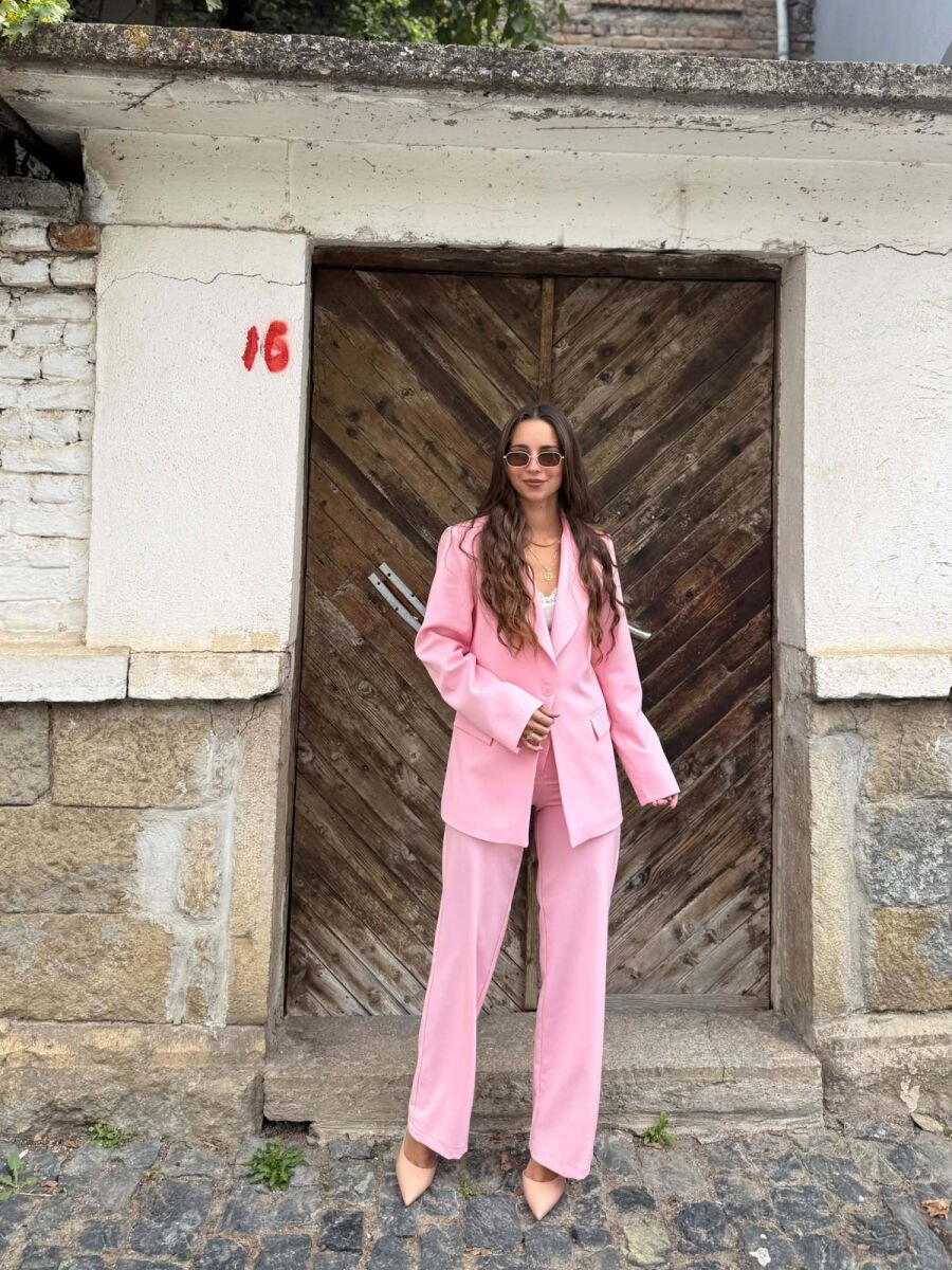 CLASSIC JACKET + TROUSERS WOMAN SET PINK/ROZE - 1