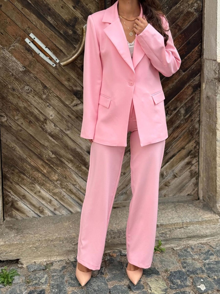 CLASSIC JACKET + TROUSERS WOMAN SET PINK/ROZE - 4