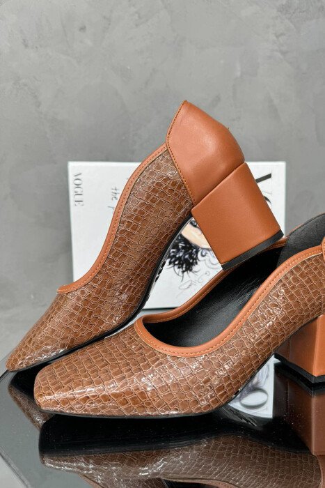 CLASSIC LEATHER WOMAN HEELS NEW BROWN/KAFE - 3