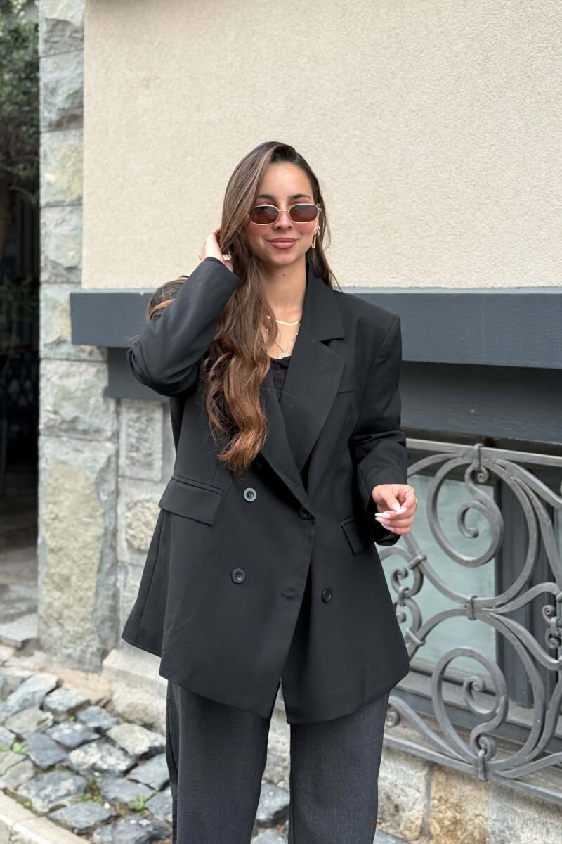 CLASSIC ONE COLOR WOMAN JACKET BLACK/ E ZEZE - 1