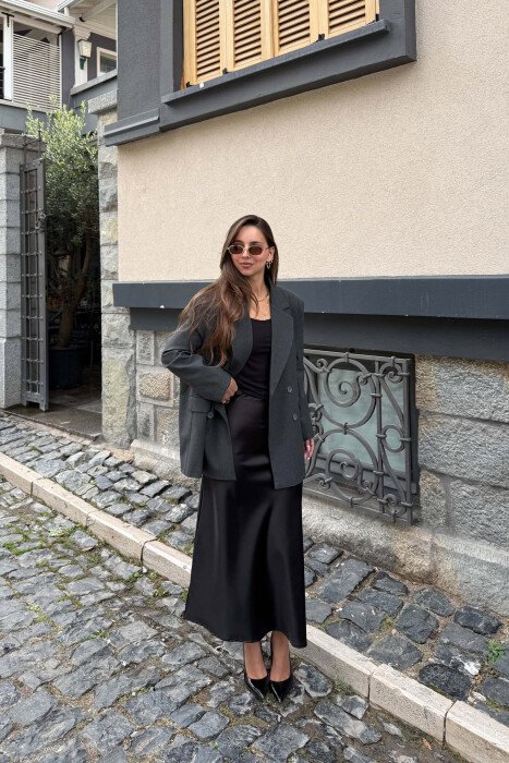 CLASSIC ONE COLOR WOMAN JACKET DARK GREY/GEE - 4